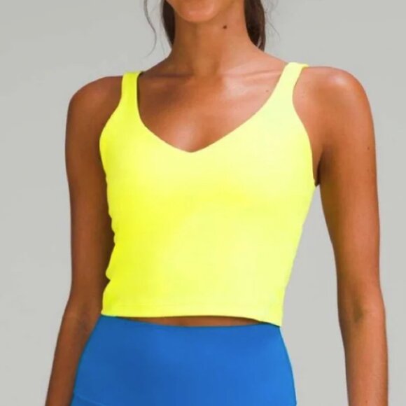 Lululemon Athletica Neon Yellow Crop Top - Picture 1 of 10